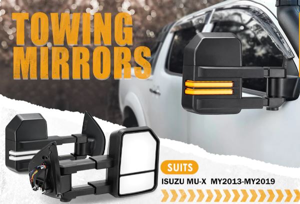 SAN HIMA Pair Extendable Towing Mirrors for Isuzu D-MAX MY 2012-2019