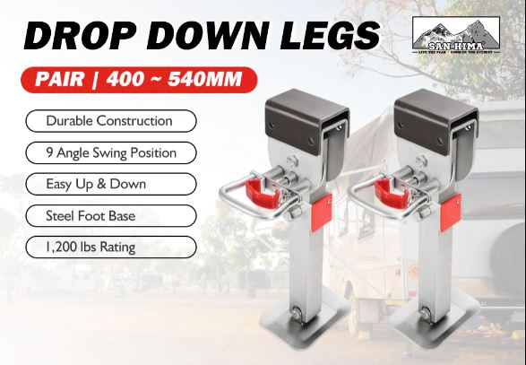 2x400mm Drop Down Corner Legs W/Handle