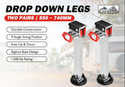 2x 550mm Drop Down Corner Steadies Stabilizer Legs