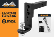 Adjustable Towbar Drop Tow Bar Ball Mount Tongue 2" Hitch 6000LBS