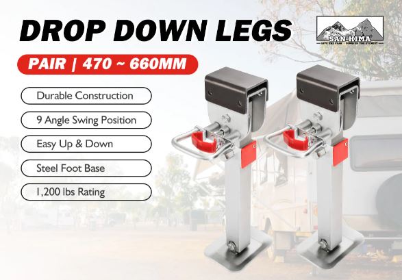 2x 470mm Drop Down Corner Legs