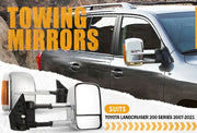Towing Mirrors Chrome suit Toyota Landcruiser 200 Series 2007-2021 with Indicator