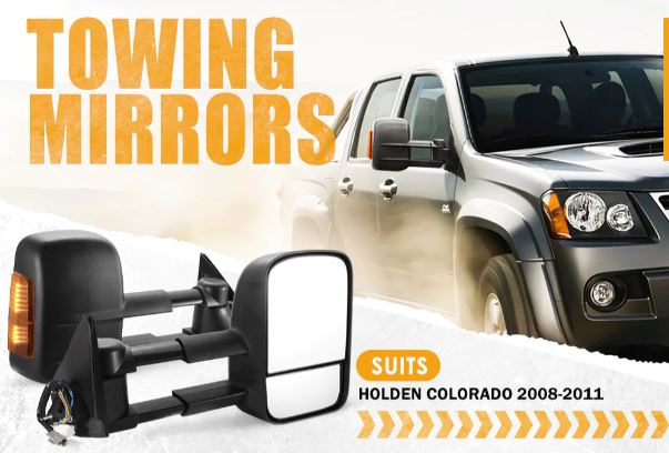 Pair Extendable Towing Side Mirrors for Holden Colorado 2008-2011