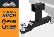 Dual Hitch Ball Mount Tongue Multi Use 2" Tow Bar