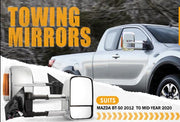Pair Towing Mirrors Chrome Mazda BT-50 2012 to Mid-Year 2020