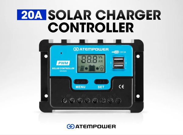 20A Solar Charge Controller 12V 24V Lithium Battery Regulator