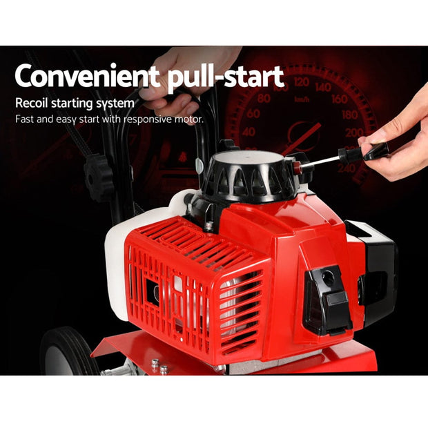 88CC Tiller Garden Cultivator Rototiller 4 Blades Soil Plower Rotary Hoe