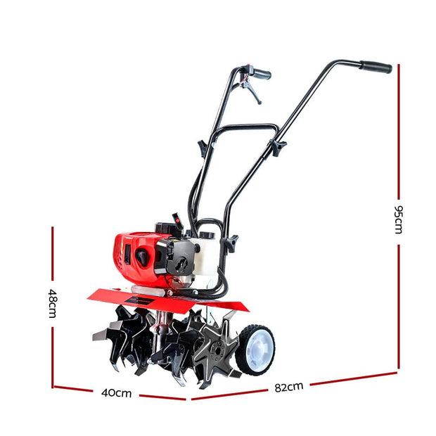 88CC Petrol Garden Tiller & Cultivator – 6-Blade Rotary Hoe, 10,000RPM Power
