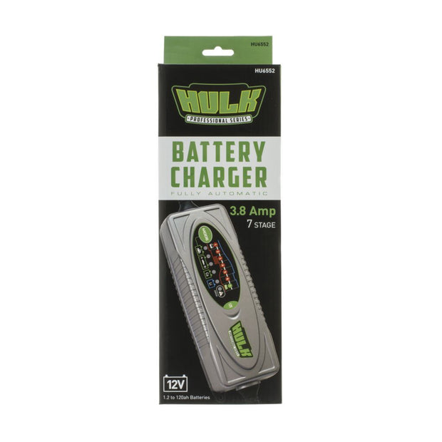 HULK 7 STAGE FULLY AUTOMATIC SWITCHMODE BATTERY CHARGER - 3.8 AMP 12V