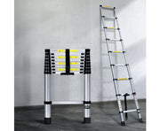 Giantz 2.6M Telescopic Ladder Aluminium Adjustable Height
