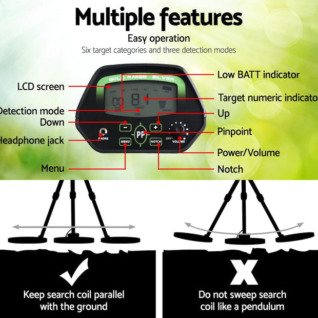 Metal Detector & Pinpointer Combo – 220mm Deep Detection