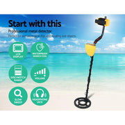 Metal Detector with LCD Display – 180mm Deep Sensitivity, Waterproof Coil & Headphones