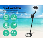 Metal Detector with LCD Display – 220mm Deep Detection, Waterproof Coil & Headphones
