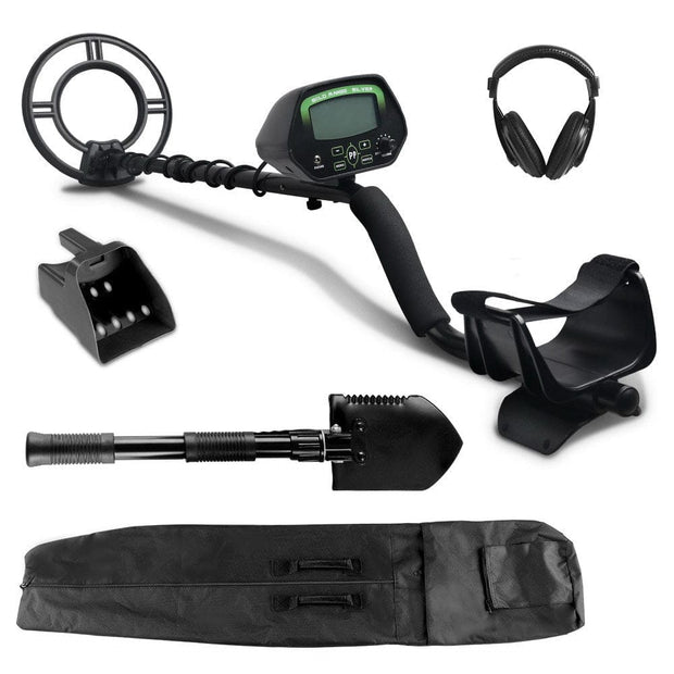 Metal Detector with LCD Display – 220mm Deep Sensitivity, Waterproof Coil & Bonus Shovel Kit