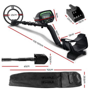 Metal Detector with LCD Display – 220mm Deep Sensitivity, Waterproof Coil & Bonus Shovel Kit
