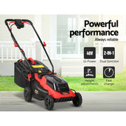 40V Cordless Electric Lawn Mower – 34cm Cutting Width, Twin Battery Power