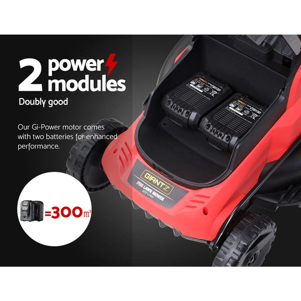 40V Cordless Electric Lawn Mower – 34cm Cutting Width, Twin Battery Power