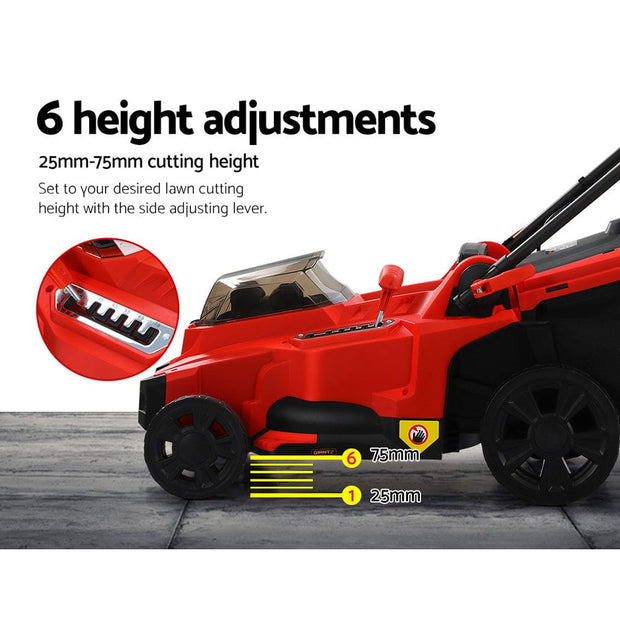 40V Cordless Electric Lawn Mower – 37cm Cutting Width, Twin Battery Power
