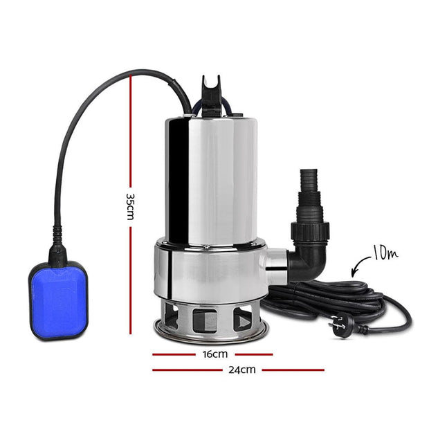 1800W Stainless Steel Submersible Water Pump – Dirty &amp; Clean Water Drainage