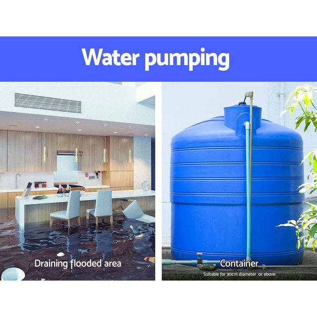 1800W Stainless Steel Submersible Water Pump – Dirty &amp; Clean Water Drainage