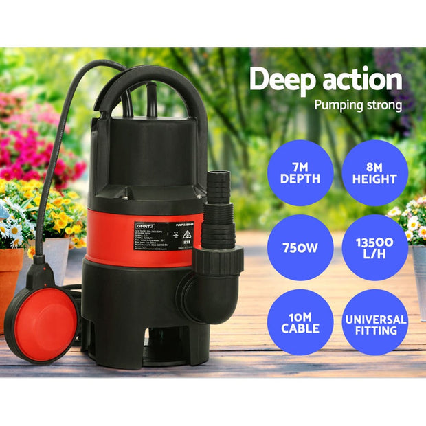 750W Submersible Water Pump – Dirty/Clean Water Sump & Pool Drainage Pump
