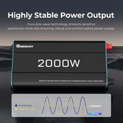 Renogy CORE 12V 2000W Pure Sine Wave Inverter with Transfer Switch