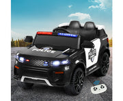 Rigo Kids Electric Ride On Patrol Police Car Horn Music Remote Black