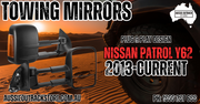 San Hima Pair Extendable Towing Mirrors For Nissan Patrol Y62 2013-Current