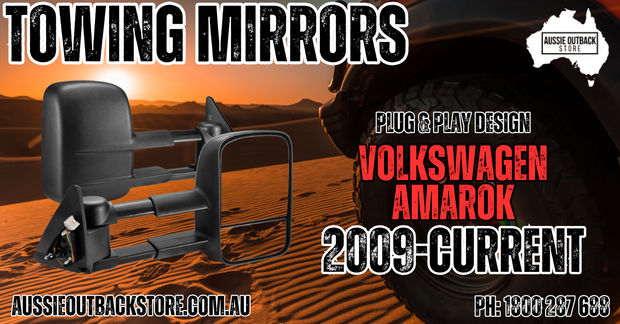 San Hima Pair Extendable Towing Mirrors For Volkswagen Amarok 2009-On