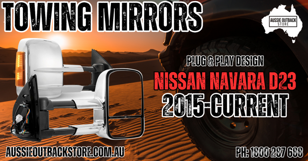 SAN HIMA Extendable Towing Mirrors For Nissan Navara D23 2015-On