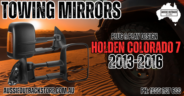 Pair Towing Extendable Side Mirrors for Holden Colorado7 MY2013-MY2016