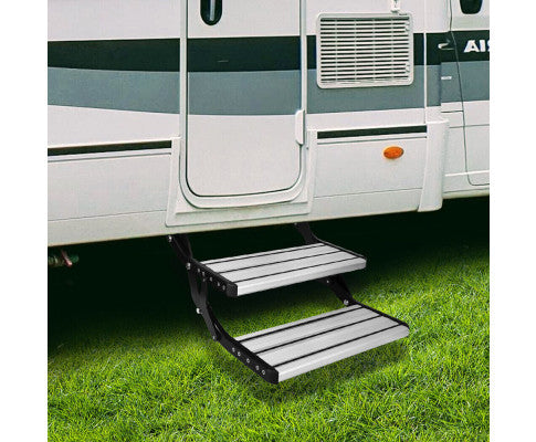 Aluminium Double Caravan Step Pull Out Folding Steps