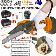 6" Cordless Mini Chainsaw – Dual Battery Orange Edition