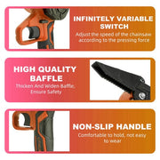 6" Cordless Mini Chainsaw – Dual Battery Orange Edition