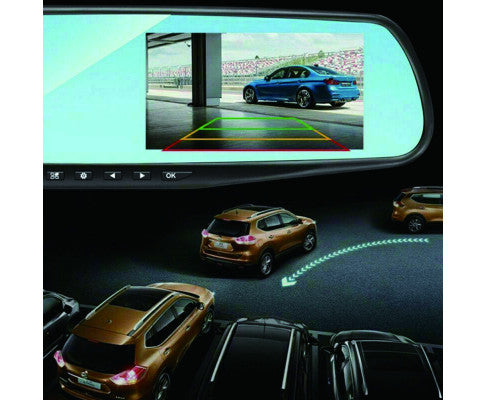 1080P Rear View Reversing Mirror 4.3'' Front + Rear DVR Car Dash Camera Dual Lens
