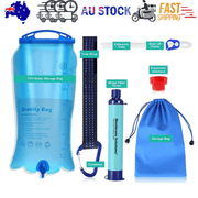 Survival Portable Water Purifier Filter Straw Gravity Water Filtration System 3L