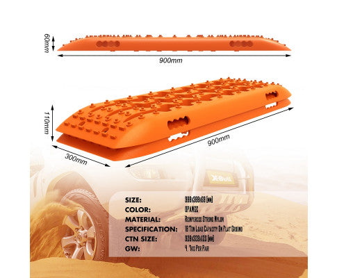 X-BULL 4WD Recovery Tracks 10T 2 Pairs/ Sand tracks/ Mud tracks/ Mounting Bolts Pins Gen 2.0