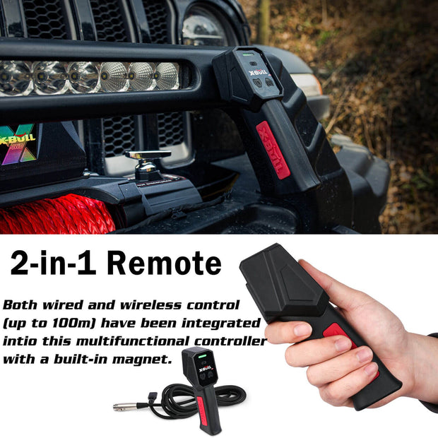 12V Electric Winch 14500LBS + 4PCS Recovery Tracks Gen3.0 (Black)