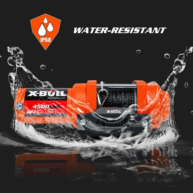 X-BULL 4500LBS 12V Electric Winch – Synthetic Rope | Wireless Remote