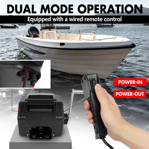 X-BULL 5000LBS 12V Electric Boat Winch – Portable, Powerful & Marine Tough!
