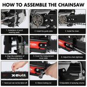 X-BULL 62cc Petrol Chainsaw – 22" Bar | E-Start | Pro-Series Power Tool