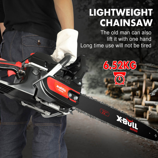 X-BULL 62cc Petrol Chainsaw – 22" Bar | E-Start | Pro-Series Power Tool