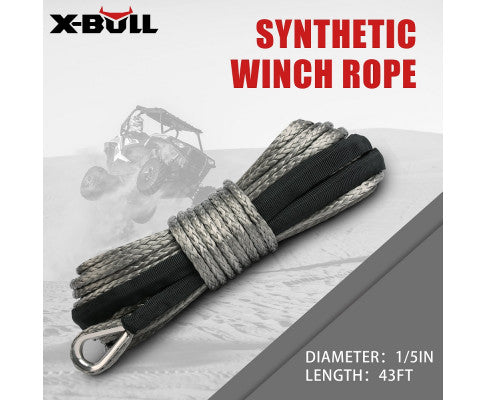 X-BULL Winch Rope 5.5mm x 13m Dyneema Synthetic Rope
