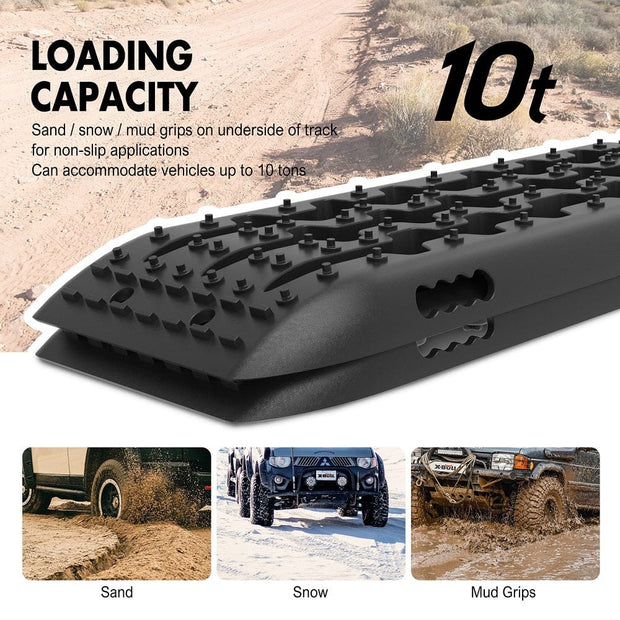 10 Ton Recovery Tracks 4X4 - Black - Sand Mud Snow