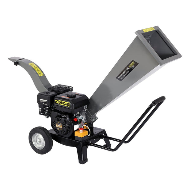 7hp Wood Chipper Shredder Mulcher Grinder Petrol Silver