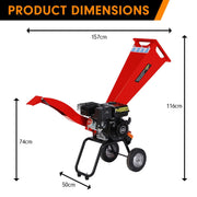 7hp Wood Chipper Shredder Mulcher Grinder Petrol Red