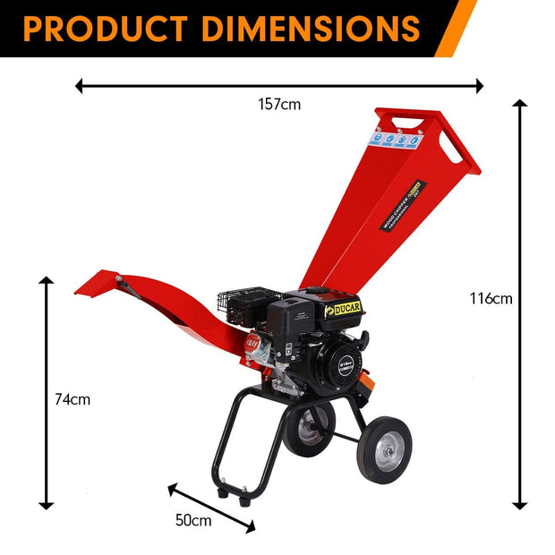 7hp Wood Chipper Shredder Mulcher Grinder Petrol Red