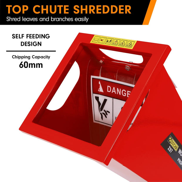 7hp Wood Chipper Shredder Mulcher Grinder Petrol Red
