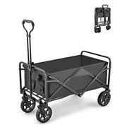 5 Inch Wheel Black Folding Beach Wagon Cart Trolley