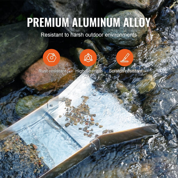 Gold Panning Kit with 50" Aluminum Sluice Box – 23-Piece Complete Prospecting Set